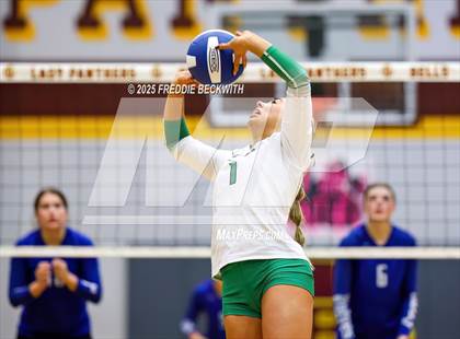 Thumbnail 2 in Tioga vs. Wolfe City (UIL 2A Volleyball Area Playoff) photogallery.