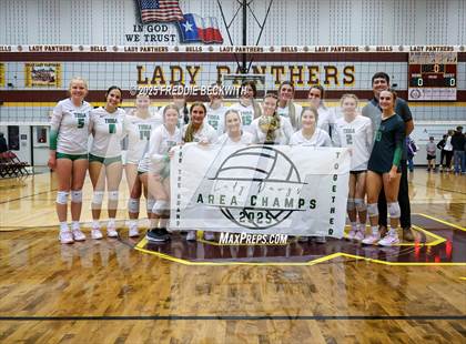 Thumbnail 2 in Tioga vs. Wolfe City (UIL 2A Volleyball Area Playoff) photogallery.