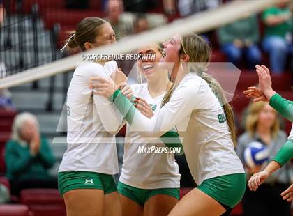 Thumbnail 3 in Tioga vs. Wolfe City (UIL 2A Volleyball Area Playoff) photogallery.