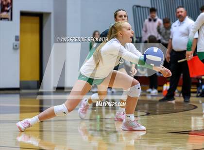 Thumbnail 3 in Tioga vs. Wolfe City (UIL 2A Volleyball Area Playoff) photogallery.