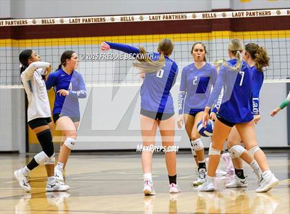 Thumbnail 3 in Tioga vs. Wolfe City (UIL 2A Volleyball Area Playoff) photogallery.