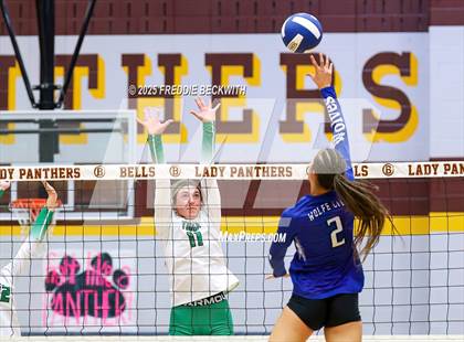 Thumbnail 2 in Tioga vs. Wolfe City (UIL 2A Volleyball Area Playoff) photogallery.
