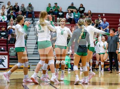 Thumbnail 3 in Tioga vs. Wolfe City (UIL 2A Volleyball Area Playoff) photogallery.