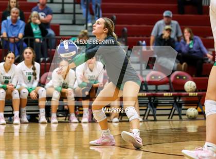 Thumbnail 3 in Tioga vs. Wolfe City (UIL 2A Volleyball Area Playoff) photogallery.