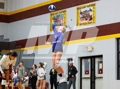Thumbnail 3 in Tioga vs. Wolfe City (UIL 2A Volleyball Area Playoff) photogallery.
