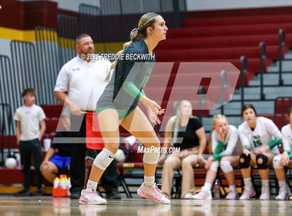 Thumbnail 3 in Tioga vs. Wolfe City (UIL 2A Volleyball Area Playoff) photogallery.