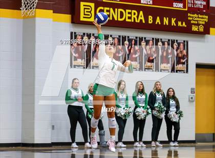 Thumbnail 2 in Tioga vs. Wolfe City (UIL 2A Volleyball Area Playoff) photogallery.