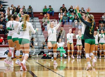 Thumbnail 1 in Tioga vs. Wolfe City (UIL 2A Volleyball Area Playoff) photogallery.