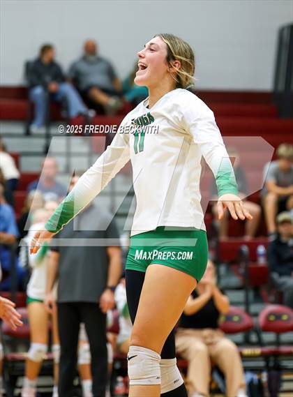 Thumbnail 2 in Tioga vs. Wolfe City (UIL 2A Volleyball Area Playoff) photogallery.