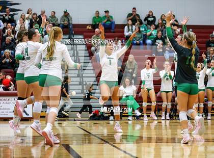 Thumbnail 3 in Tioga vs. Wolfe City (UIL 2A Volleyball Area Playoff) photogallery.