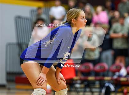 Thumbnail 3 in Tioga vs. Wolfe City (UIL 2A Volleyball Area Playoff) photogallery.