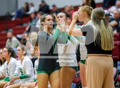 Thumbnail 2 in Tioga vs. Wolfe City (UIL 2A Volleyball Area Playoff) photogallery.