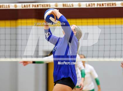 Thumbnail 2 in Tioga vs. Wolfe City (UIL 2A Volleyball Area Playoff) photogallery.