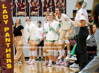 Thumbnail 2 in Tioga vs. Wolfe City (UIL 2A Volleyball Area Playoff) photogallery.