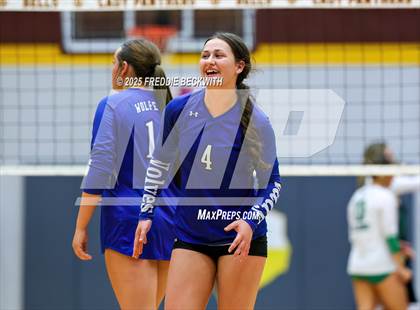 Thumbnail 2 in Tioga vs. Wolfe City (UIL 2A Volleyball Area Playoff) photogallery.
