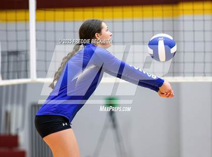 Thumbnail 3 in Tioga vs. Wolfe City (UIL 2A Volleyball Area Playoff) photogallery.