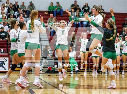 Thumbnail 3 in Tioga vs. Wolfe City (UIL 2A Volleyball Area Playoff) photogallery.