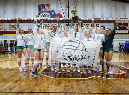Thumbnail 3 in Tioga vs. Wolfe City (UIL 2A Volleyball Area Playoff) photogallery.