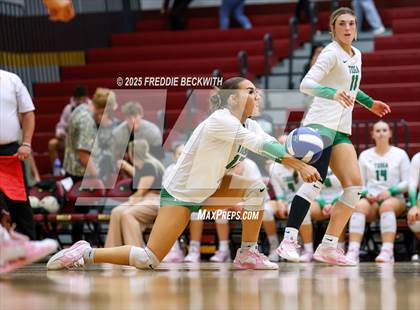 Thumbnail 3 in Tioga vs. Wolfe City (UIL 2A Volleyball Area Playoff) photogallery.