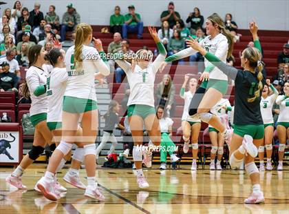 Thumbnail 1 in Tioga vs. Wolfe City (UIL 2A Volleyball Area Playoff) photogallery.