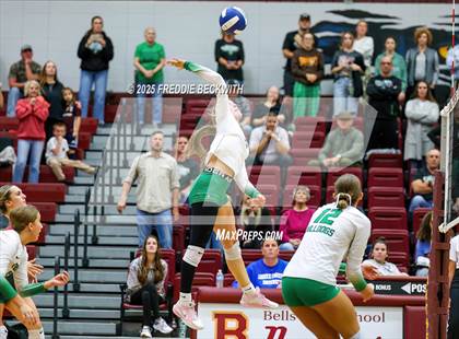 Thumbnail 2 in Tioga vs. Wolfe City (UIL 2A Volleyball Area Playoff) photogallery.