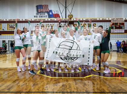 Thumbnail 1 in Tioga vs. Wolfe City (UIL 2A Volleyball Area Playoff) photogallery.