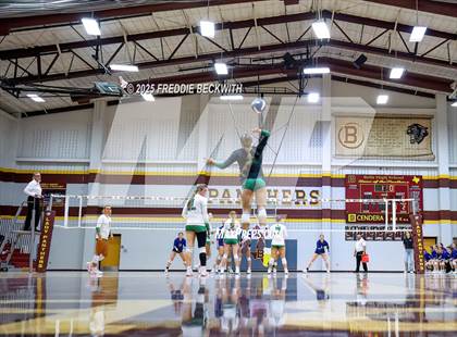Thumbnail 1 in Tioga vs. Wolfe City (UIL 2A Volleyball Area Playoff) photogallery.