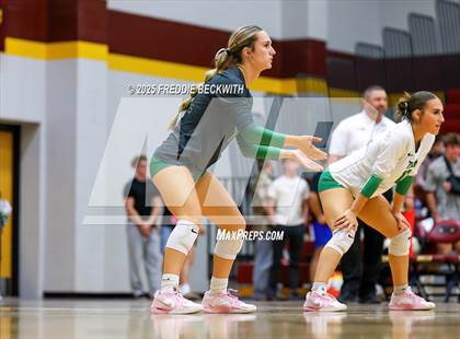 Thumbnail 2 in Tioga vs. Wolfe City (UIL 2A Volleyball Area Playoff) photogallery.
