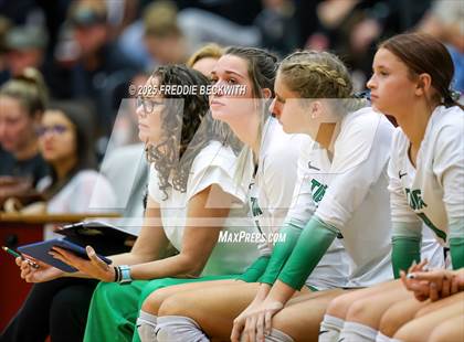 Thumbnail 3 in Tioga vs. Wolfe City (UIL 2A Volleyball Area Playoff) photogallery.
