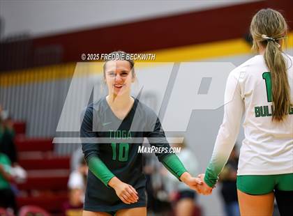 Thumbnail 2 in Tioga vs. Wolfe City (UIL 2A Volleyball Area Playoff) photogallery.