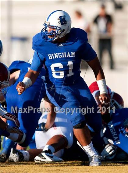 Thumbnail 3 in Bingham vs. Orange Lutheran (Mission Viejo Football Classic) photogallery.