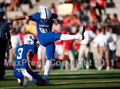 Thumbnail 1 in Bingham vs. Orange Lutheran (Mission Viejo Football Classic) photogallery.