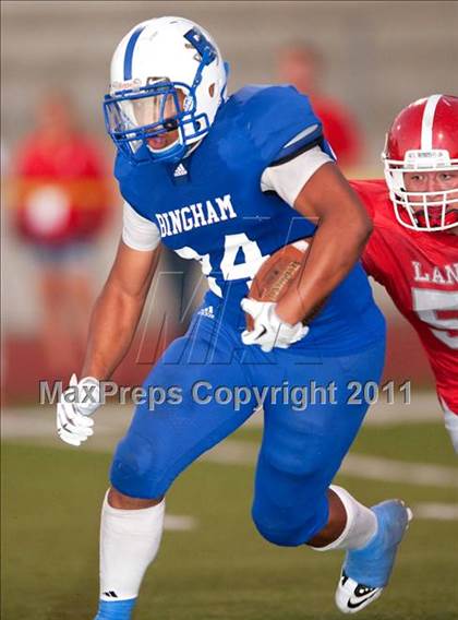 Thumbnail 1 in Bingham vs. Orange Lutheran (Mission Viejo Football Classic) photogallery.