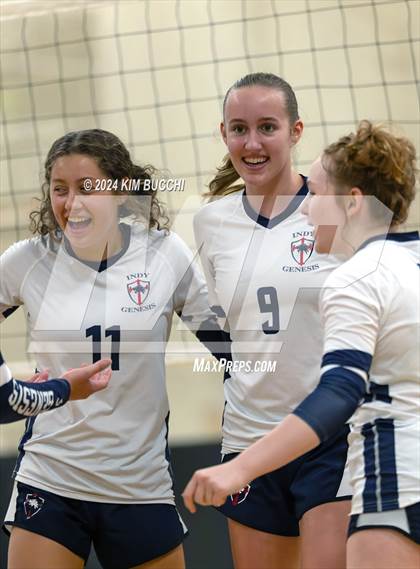 Thumbnail 3 in Indy Genesis HomeSchool vs Jackson HomeSchool (Midwest Volleyball Classic) photogallery.