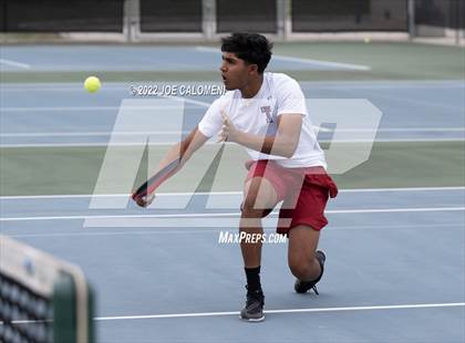 Thumbnail 2 in Tompkins vs Plano West (UIL 6A Boys Doubles State Quarterfinal) photogallery.