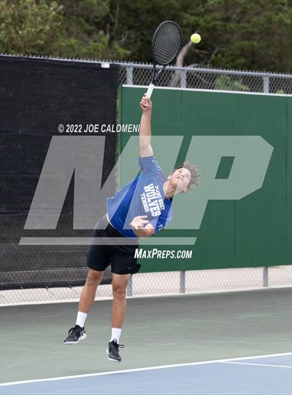 Thumbnail 1 in Tompkins vs Plano West (UIL 6A Boys Doubles State Quarterfinal) photogallery.