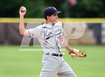 Thumbnail 2 in Holy Cross vs. Kennedy Catholic (CHSAA AA Losers Bracket 1st Round) photogallery.