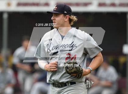 Thumbnail 3 in Holy Cross vs. Kennedy Catholic (CHSAA AA Losers Bracket 1st Round) photogallery.