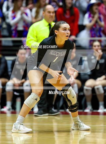 Thumbnail 3 in Iola vs. Crawford (UIL 2A Volleyball Division II Final) photogallery.