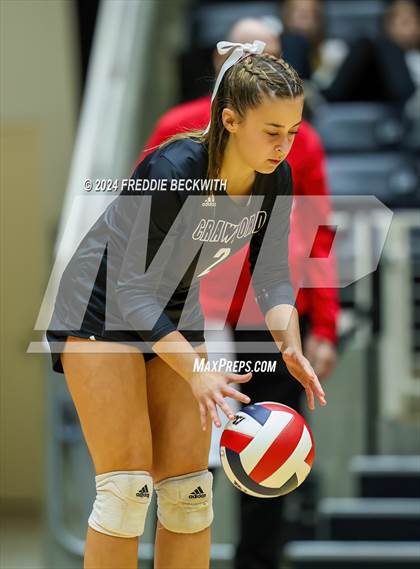Thumbnail 1 in Iola vs. Crawford (UIL 2A Volleyball Division II Final) photogallery.