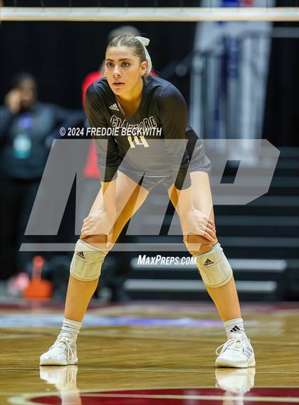 Thumbnail 3 in Iola vs. Crawford (UIL 2A Volleyball Division II Final) photogallery.