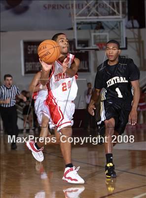 Thumbnail 2 in Commerce vs Central (Spalding Hoophall Classic) photogallery.