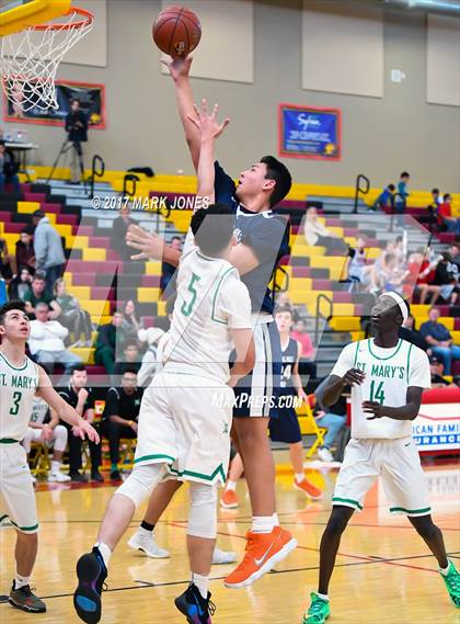 Thumbnail 1 in Rolling Hills Prep vs. St. Mary's (Hoophall West) photogallery.