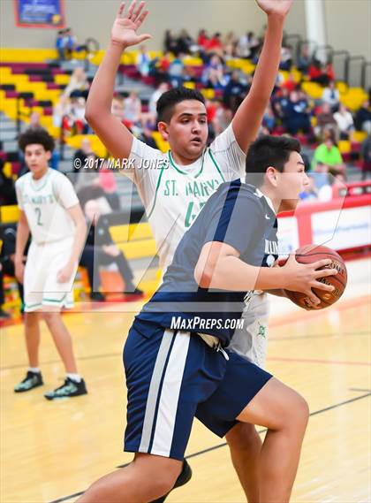 Thumbnail 2 in Rolling Hills Prep vs. St. Mary's (Hoophall West) photogallery.