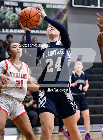 Thumbnail 1 in Wilsonville vs. Lincoln (St. Mary's Stockton MLK Showcase) photogallery.