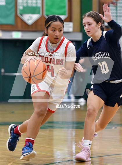 Thumbnail 1 in Wilsonville vs. Lincoln (St. Mary's Stockton MLK Showcase) photogallery.