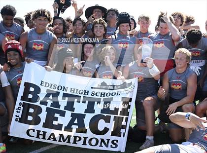 Thumbnail 1 in St. John Bosco vs. Mission Viejo (Battle At The Beach) photogallery.