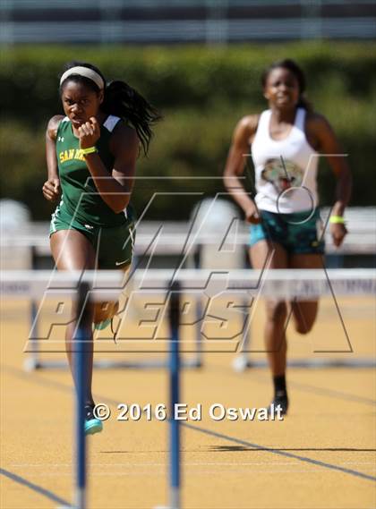 Thumbnail 1 in CIF NCS Masters Track and Field Championships (Girls 300 Meter Hurdles) photogallery.