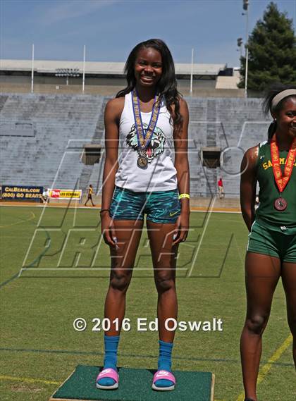 Thumbnail 1 in CIF NCS Masters Track and Field Championships (Girls 300 Meter Hurdles) photogallery.