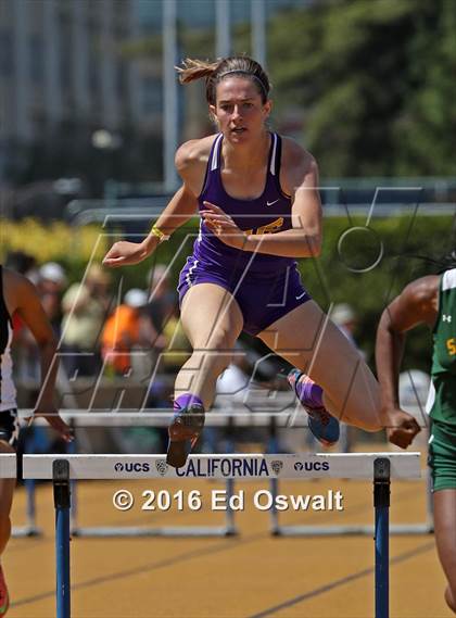 Thumbnail 2 in CIF NCS Masters Track and Field Championships (Girls 300 Meter Hurdles) photogallery.